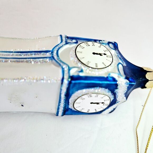 Disney 1999 Cinderella Castle Clock Tower Blown Glass Christmas Tree Ornament - Picture 4 of 7